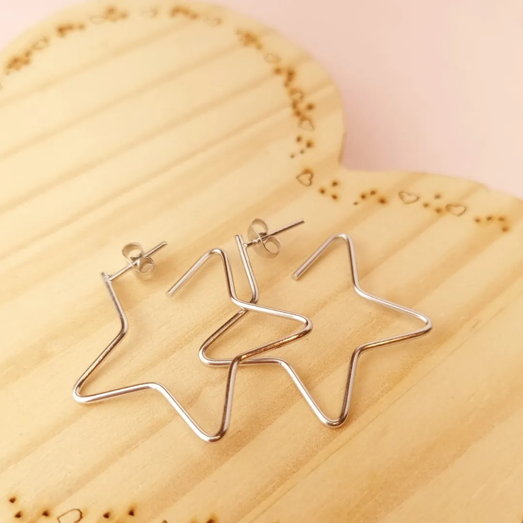 Brinco Steel Argola Estrela