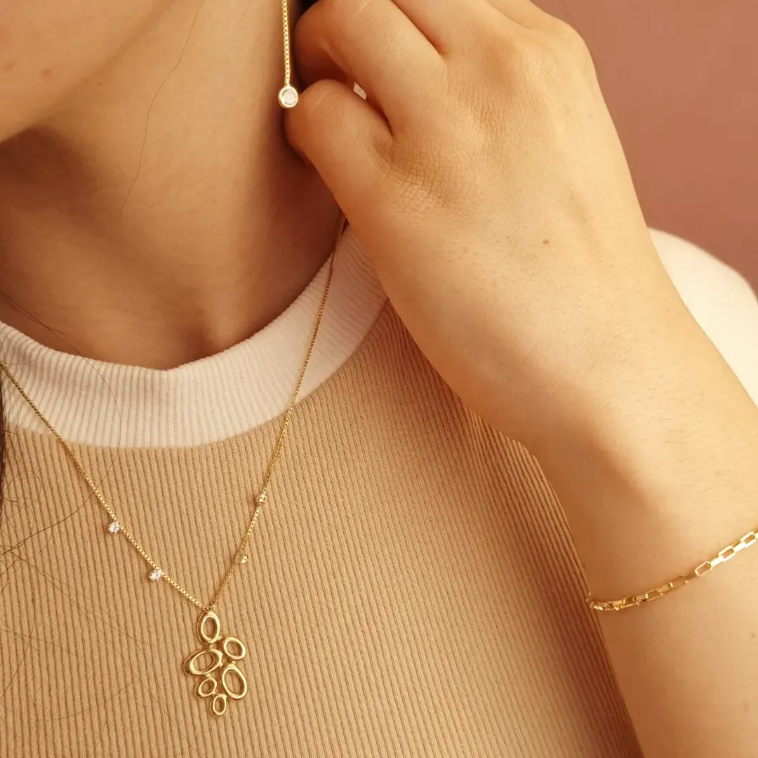 Colar Colmeia Zircônia