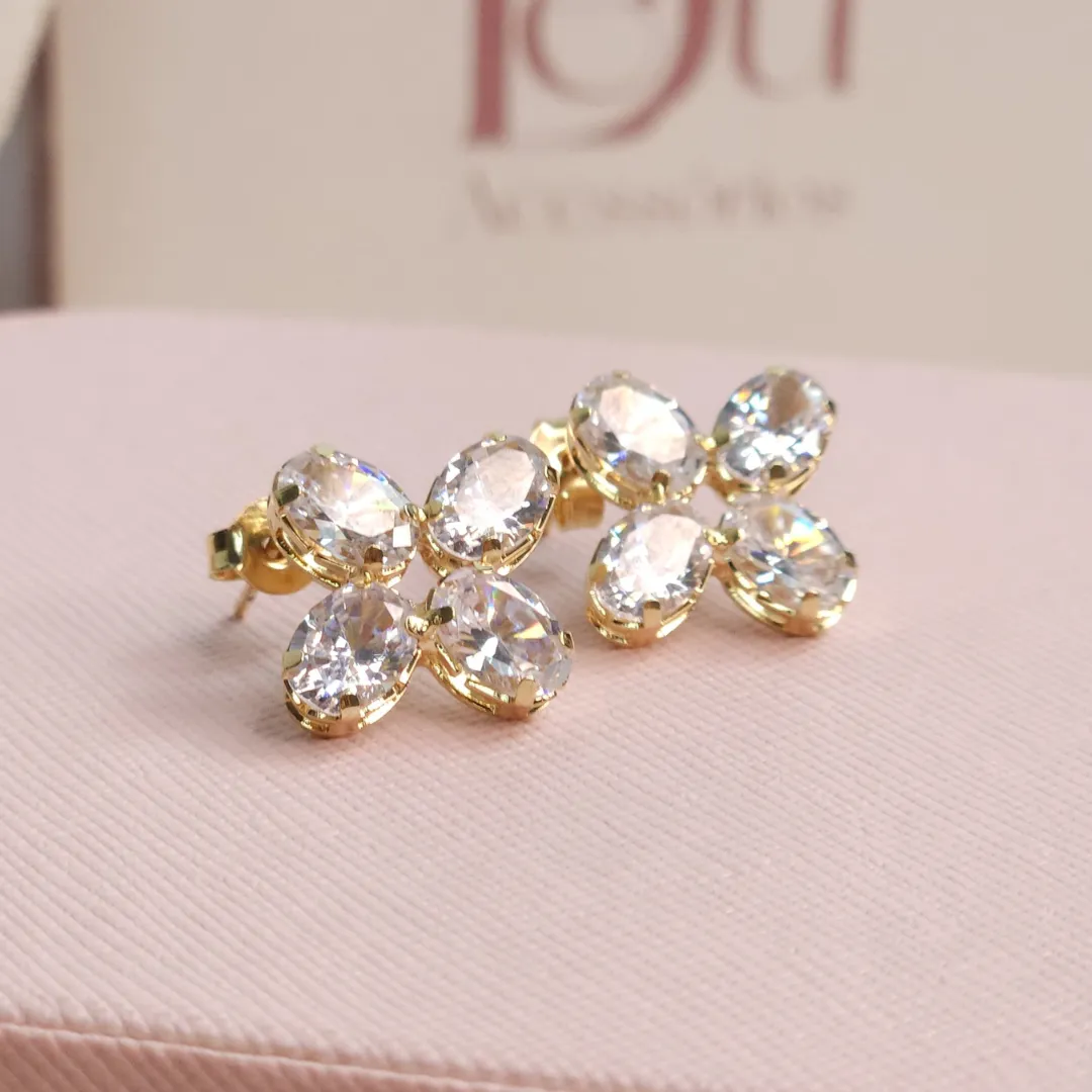 Brinco Flor Zircônia