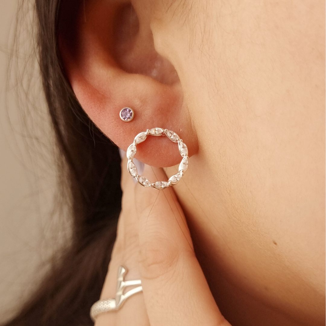 Brinco Prata Circular