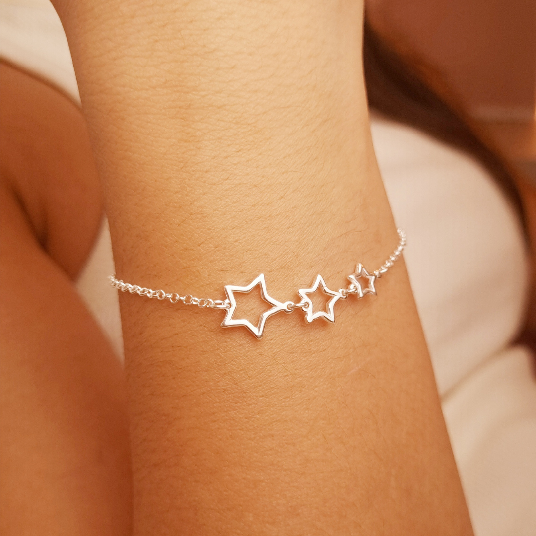 Pulseira Prata Estrelas