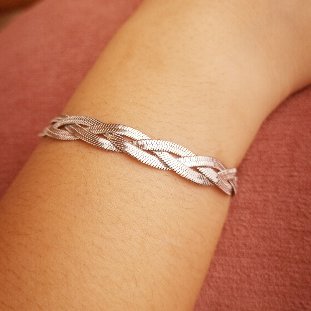 Pulseira Steel Trançada Tripla