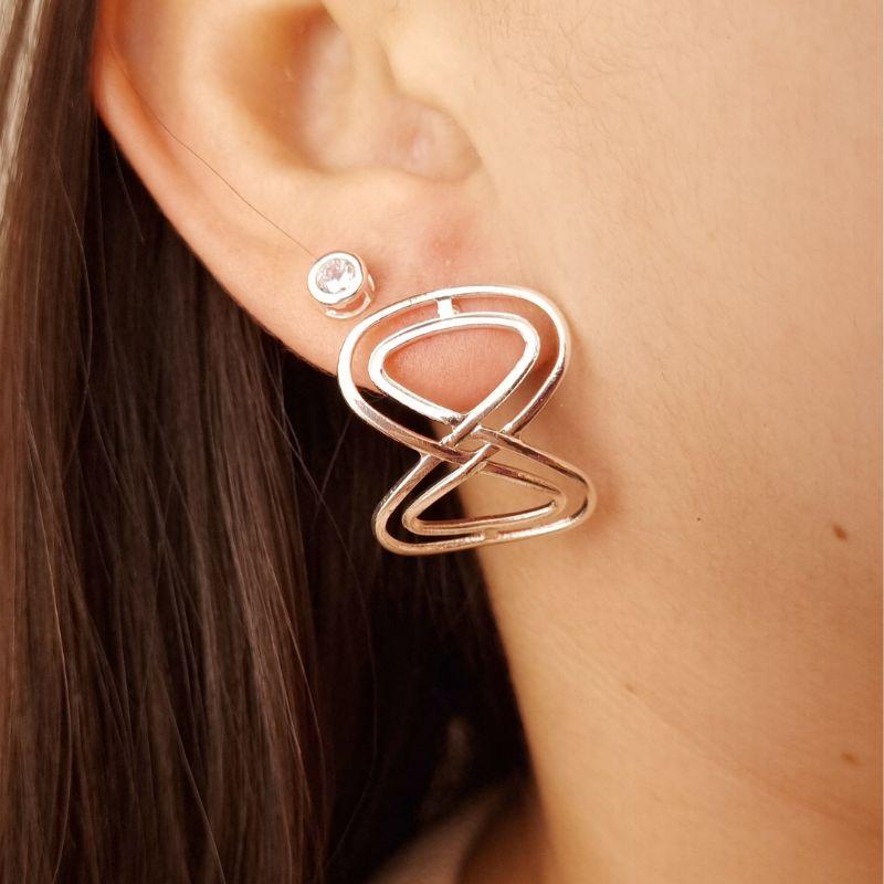 Brinco Banho de Prata Infinito