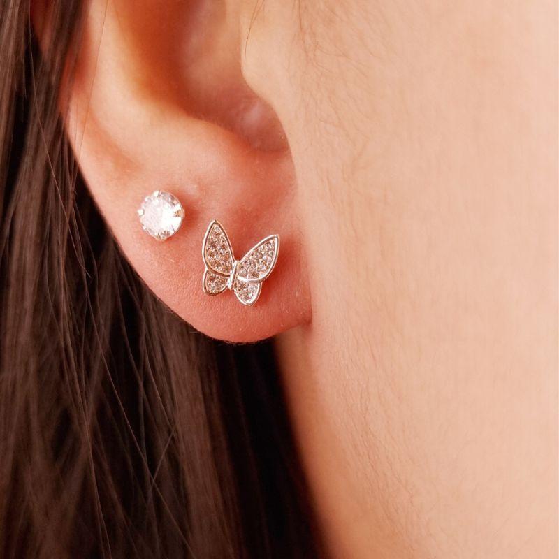 Brinco Borboletinha Banhado a Prata