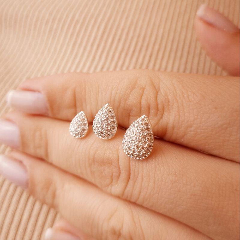 Brinco Gota Banhado a Prata