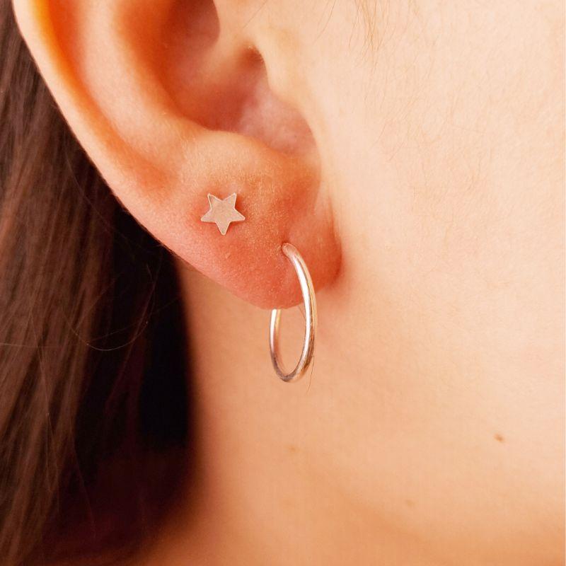 Brinco Prata 925 com Fecho Encaixe