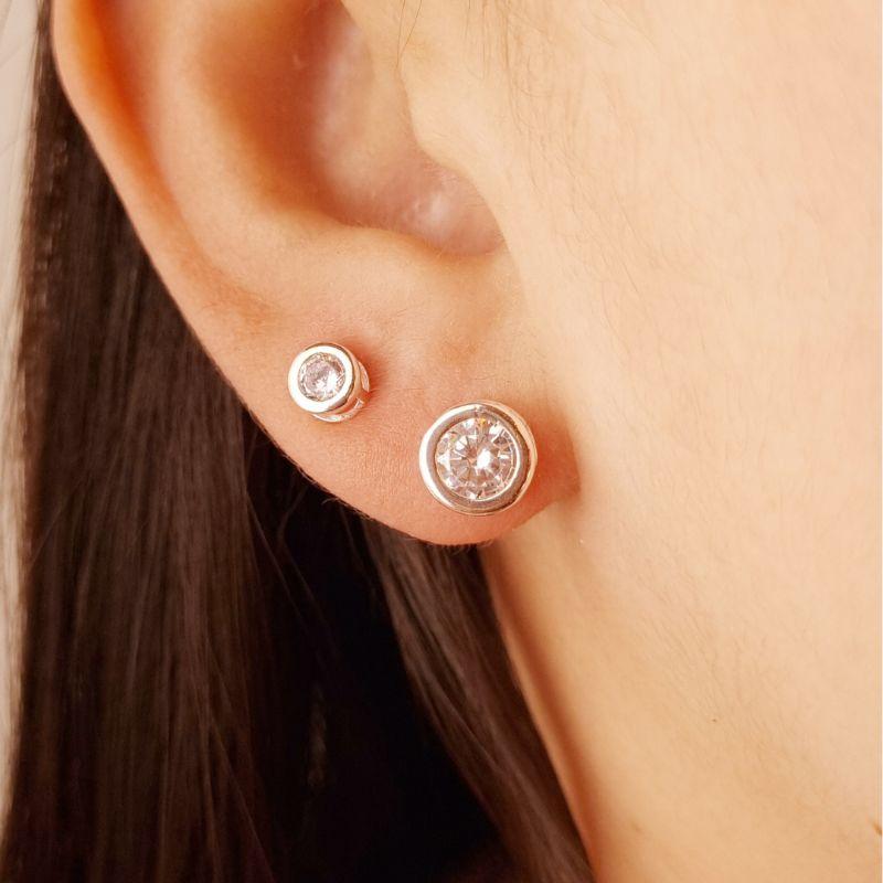 Duo Zircônia Banhado a Prata