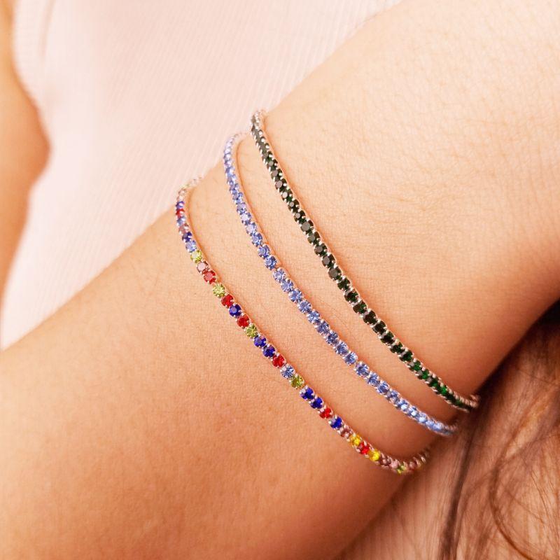 Pulseira Banho de Prata Colorida