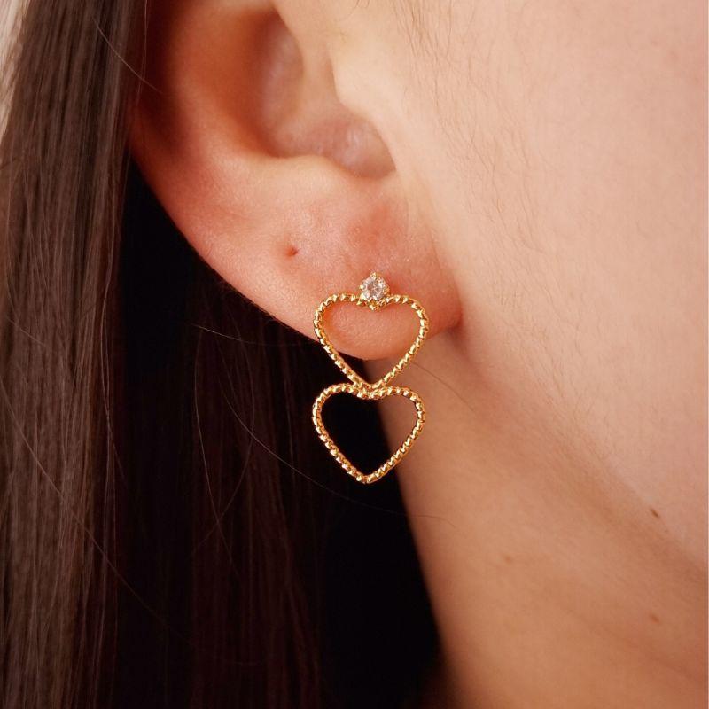 Brinco Dois Corações