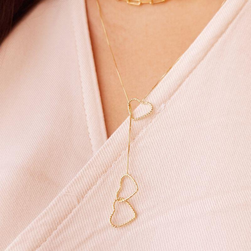 Colar Gravata Três Corações