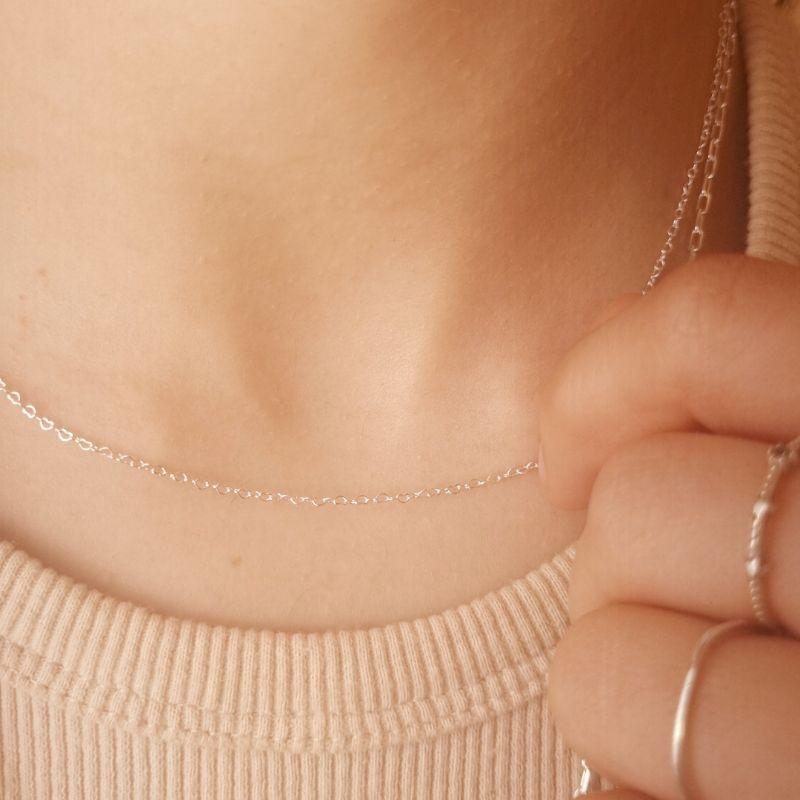 Colar Mini Coração 4mm Banhado a Prata