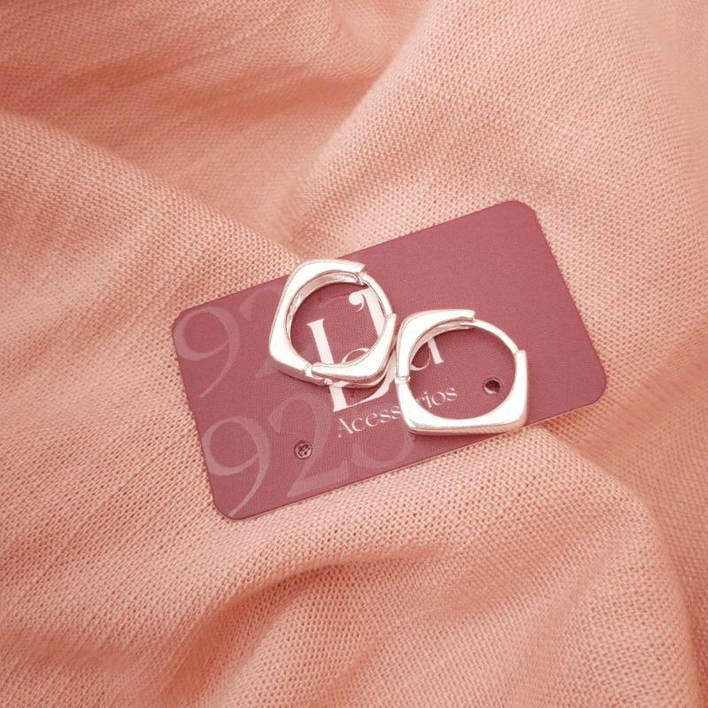 Argola Prata 925 Tranqueta Quadrado