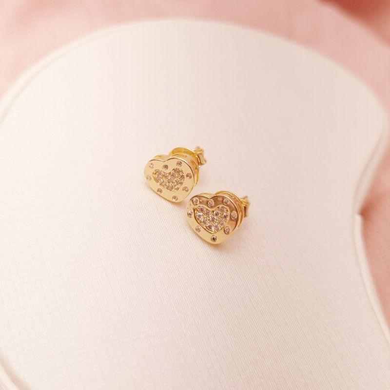 Brinco Coração Cravejado