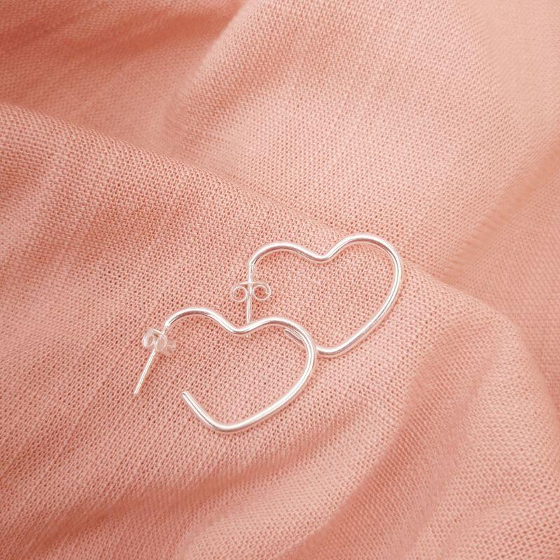 Brinco Prata 925 Coração Tarraxa