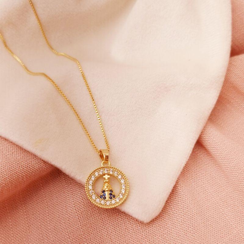 Colar Nossa Senhora Cravejada Mini