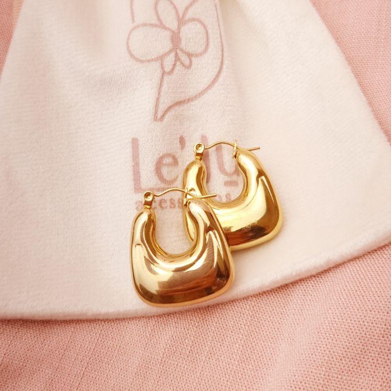 Argola Inox Dourado com Fecho Italiano