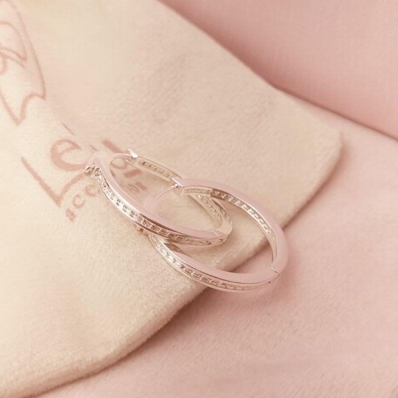 Argola Lux Cravação Interna em Banho de Prata