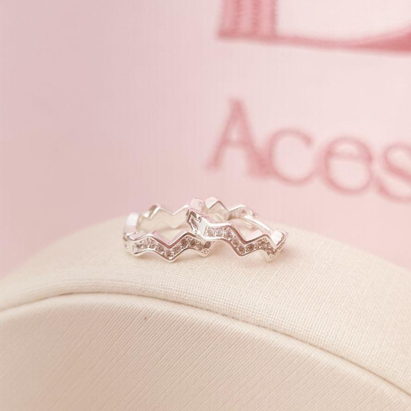 Argola ZigZag Banhado a Prata