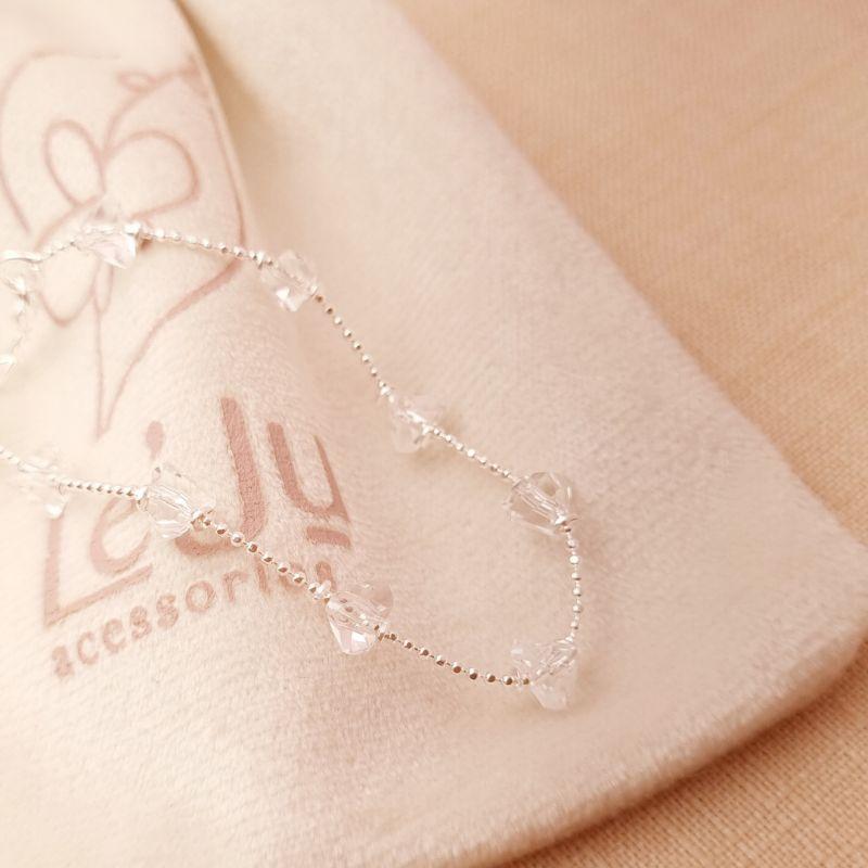 Pulseira Cristais de Vidro em Banho de Prata