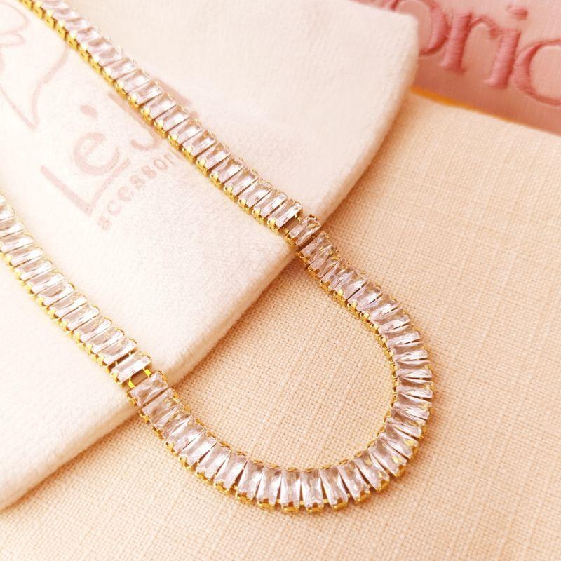 Riviera em Inox com Zircônias em Baguete